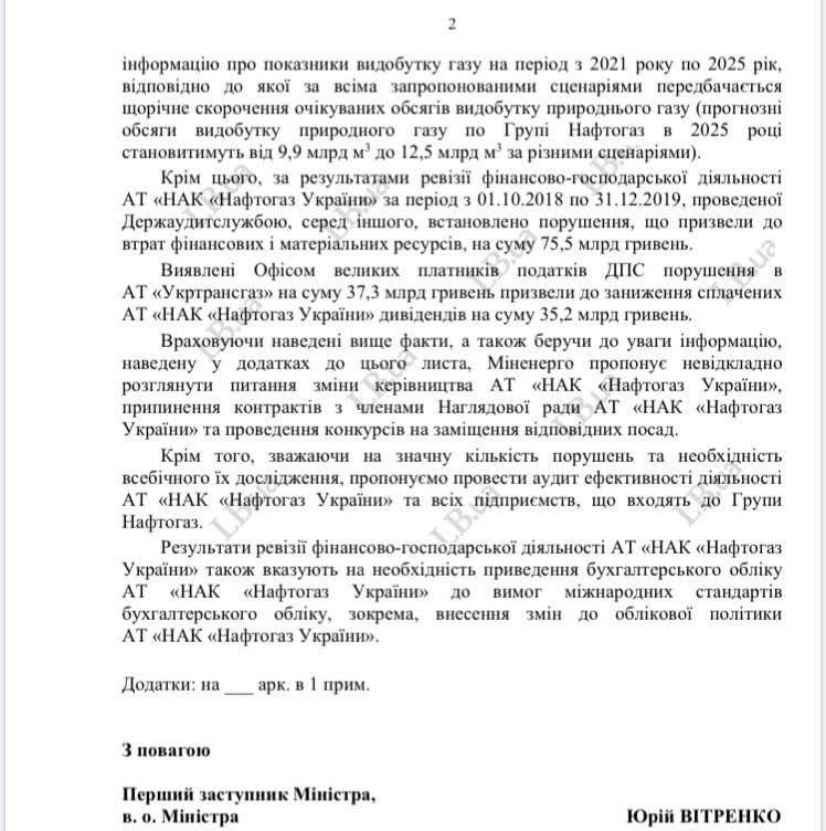 Вітренко закликав Шмигаля невідкладно звільнити Коболєва та Наглядову раду Нафтогазу