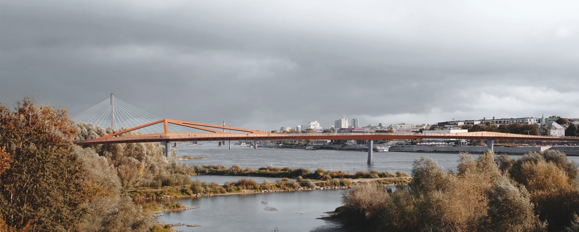 У Варшаві будують один із найдовших у світі велопішохідних мостів: фото