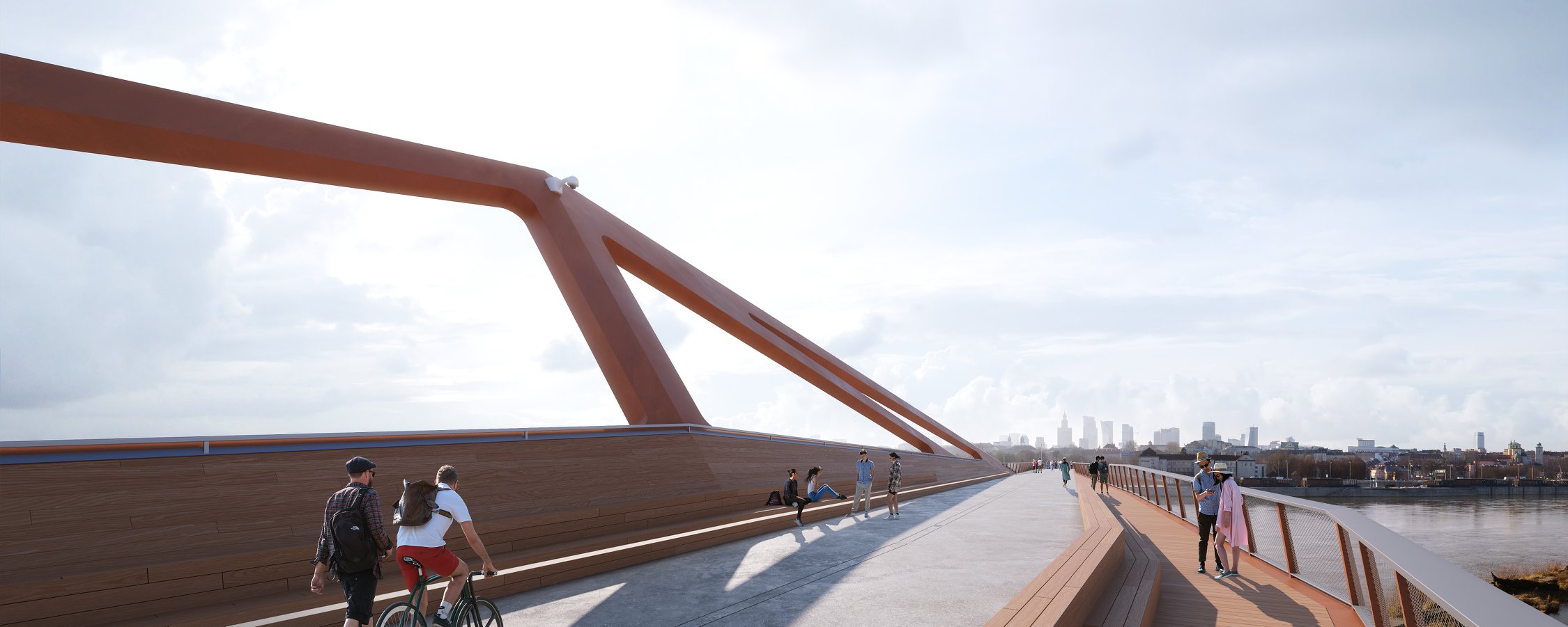 У Варшаві будують один із найдовших у світі велопішохідних мостів: фото
