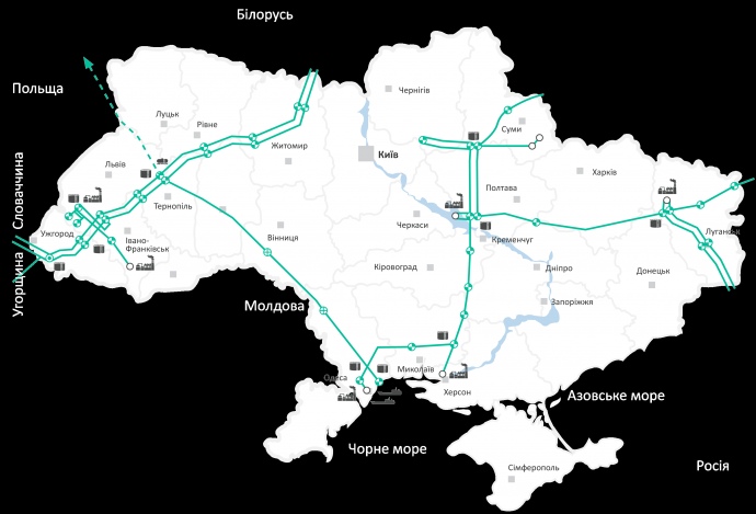 схема газопроводів України