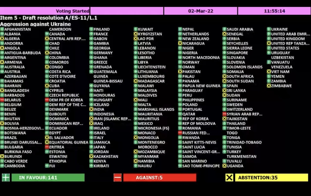 генасамблея ООН голосування
