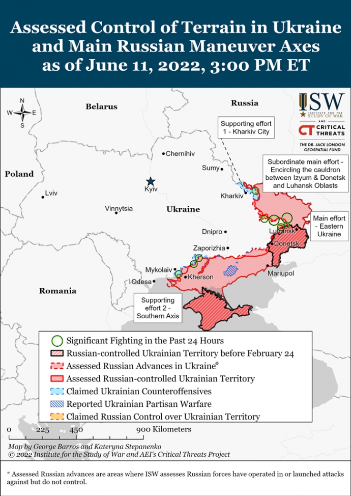 мапа бойових дій, ISW