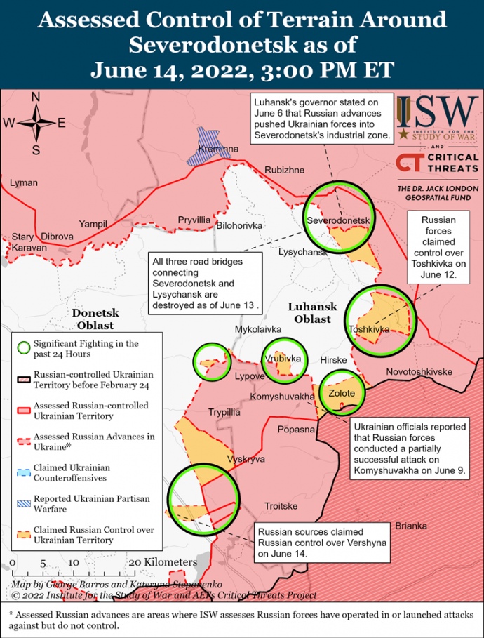 воєнні дії на 14 червня