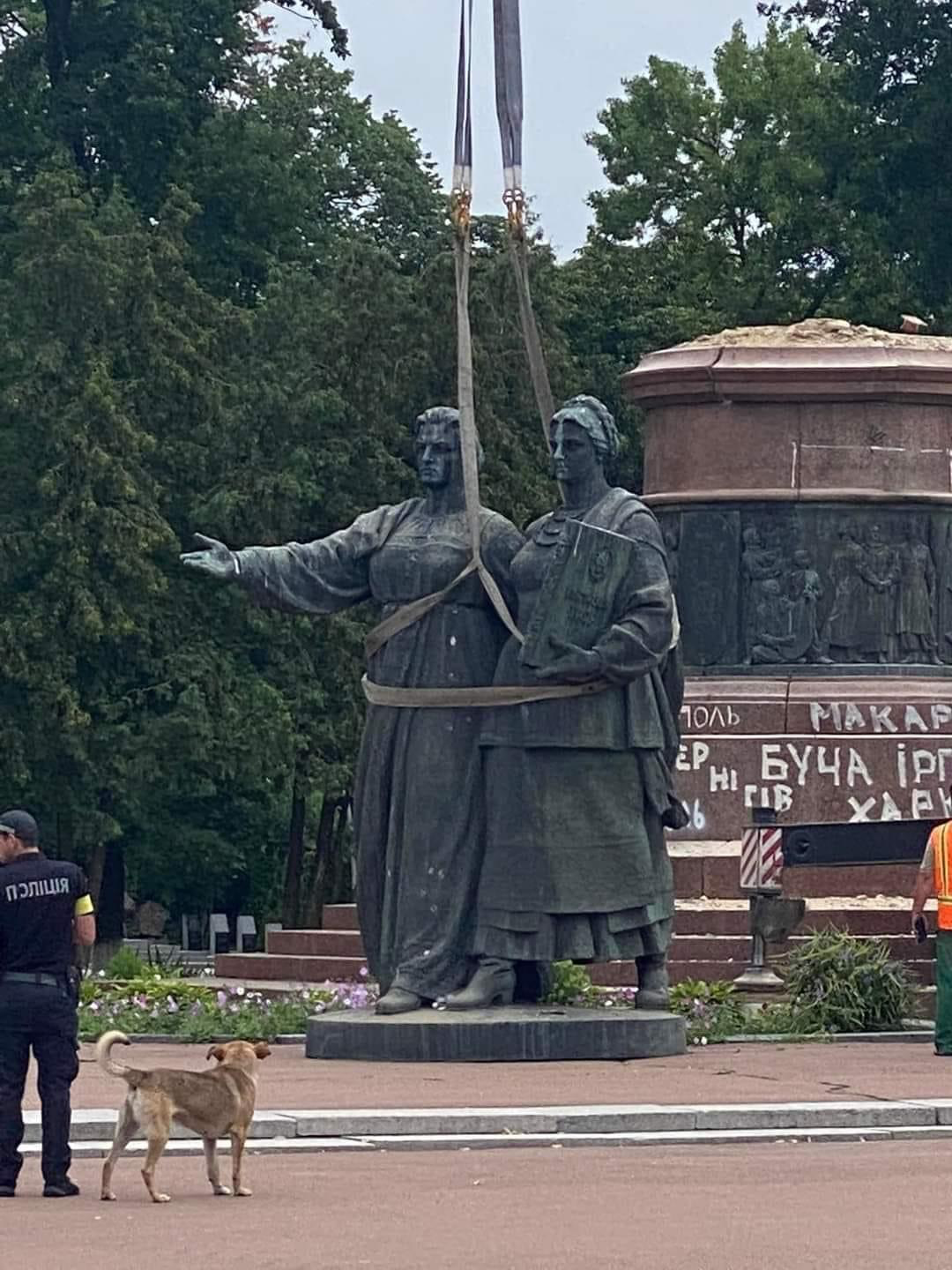 знесення пам'ятника у Переяславі 134 день війни в Україні