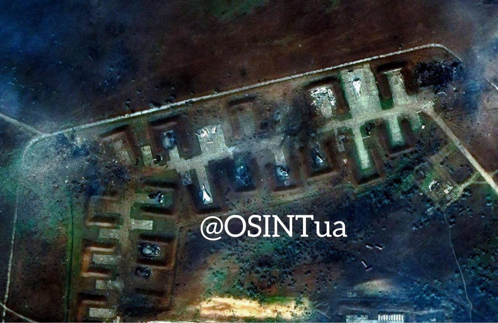 супутникові знімки російської авіабази в Криму після вибухів
