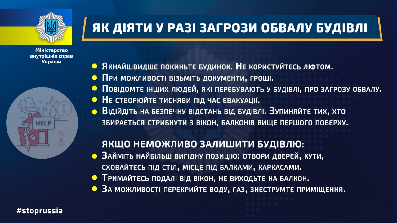 У МВС нагадали як діяти при загрозі обвалу будинку – Рубрика