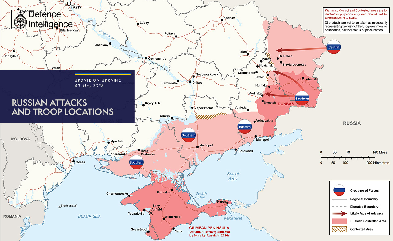 Карта боїв в Україні 2 травня, британська розвідка показала нові дані