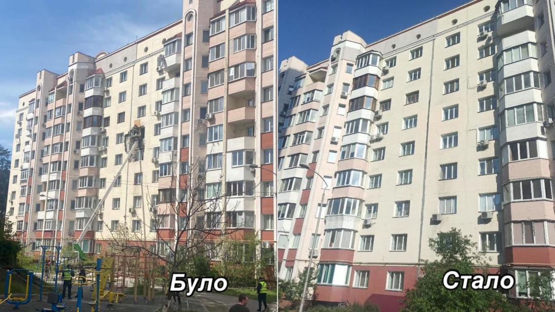 В Українці відновили багатоповерхівку, пошкоджену обстрілом у квітні