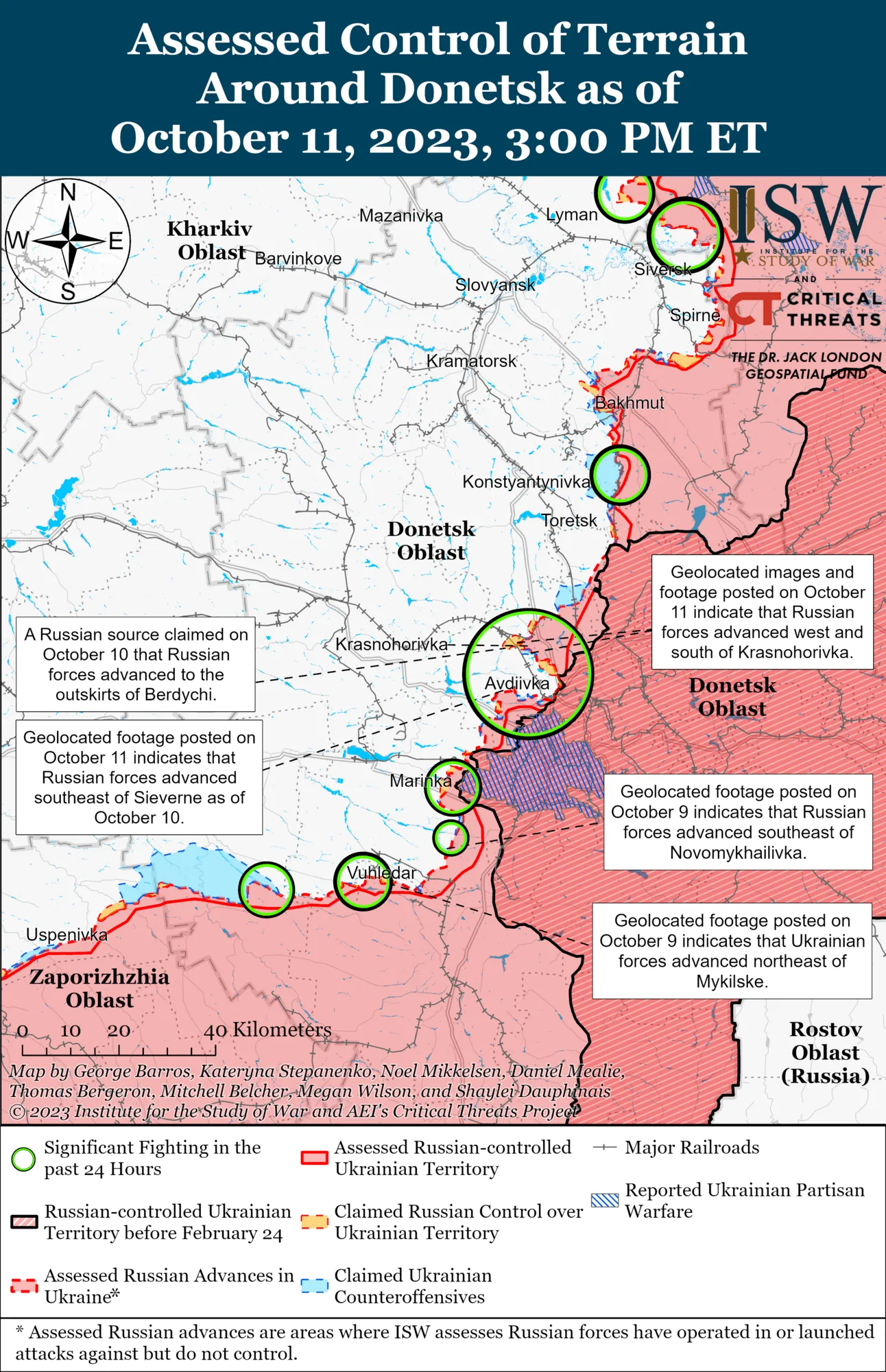 мапа бойових дій Авдіївка