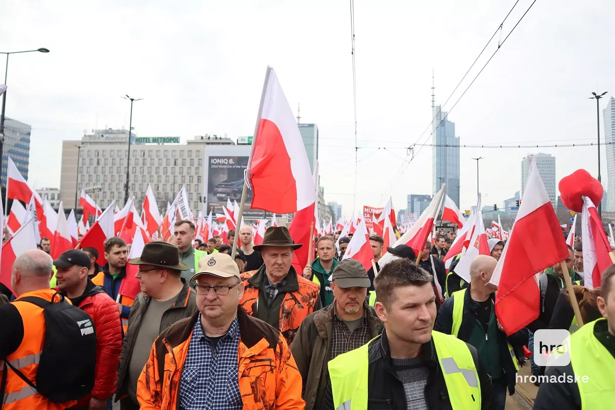 У центрі Варшави фермери влаштували акцію протесту