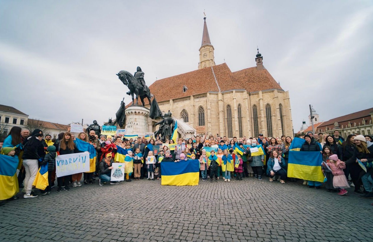 Український мітинг в Клуж-Напока 24 лютого 2024 року