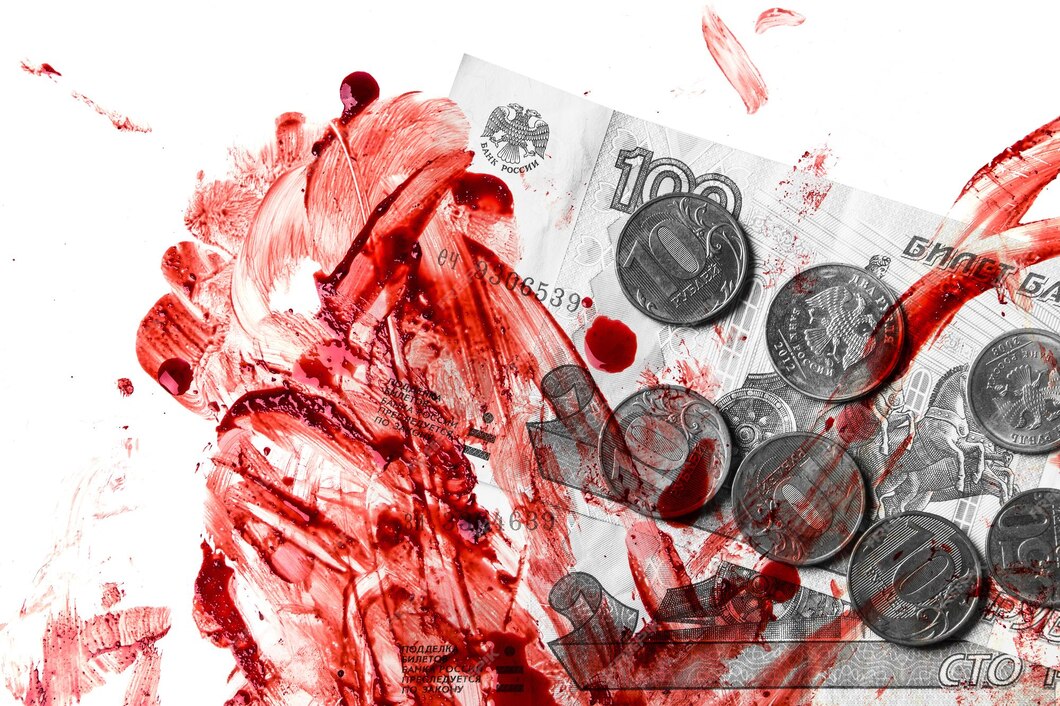 Russian rubles in blood