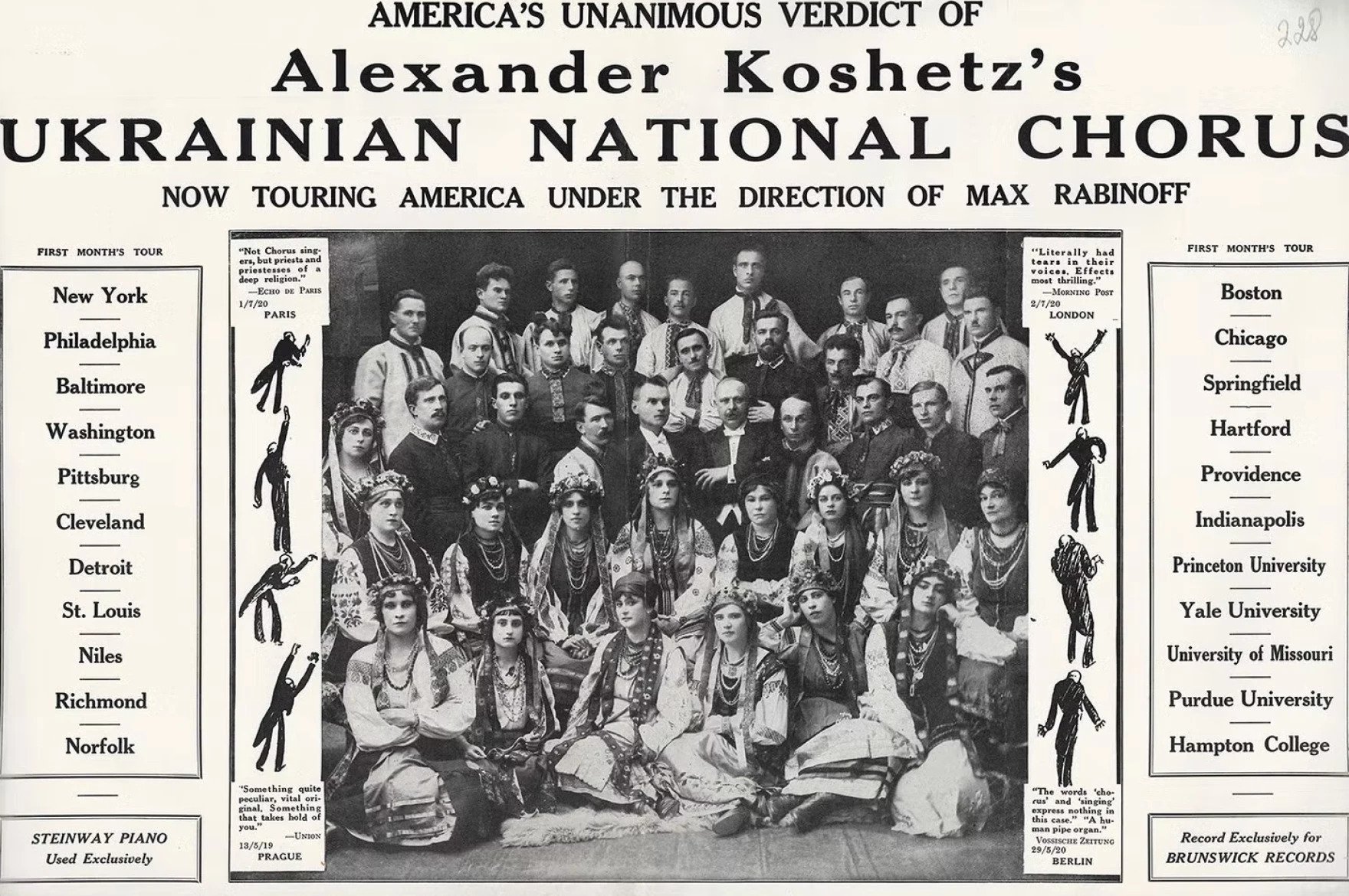 Music from Ukraine: Poster promoting the Ukrainian National Chorus tour in the US in 1919-1924