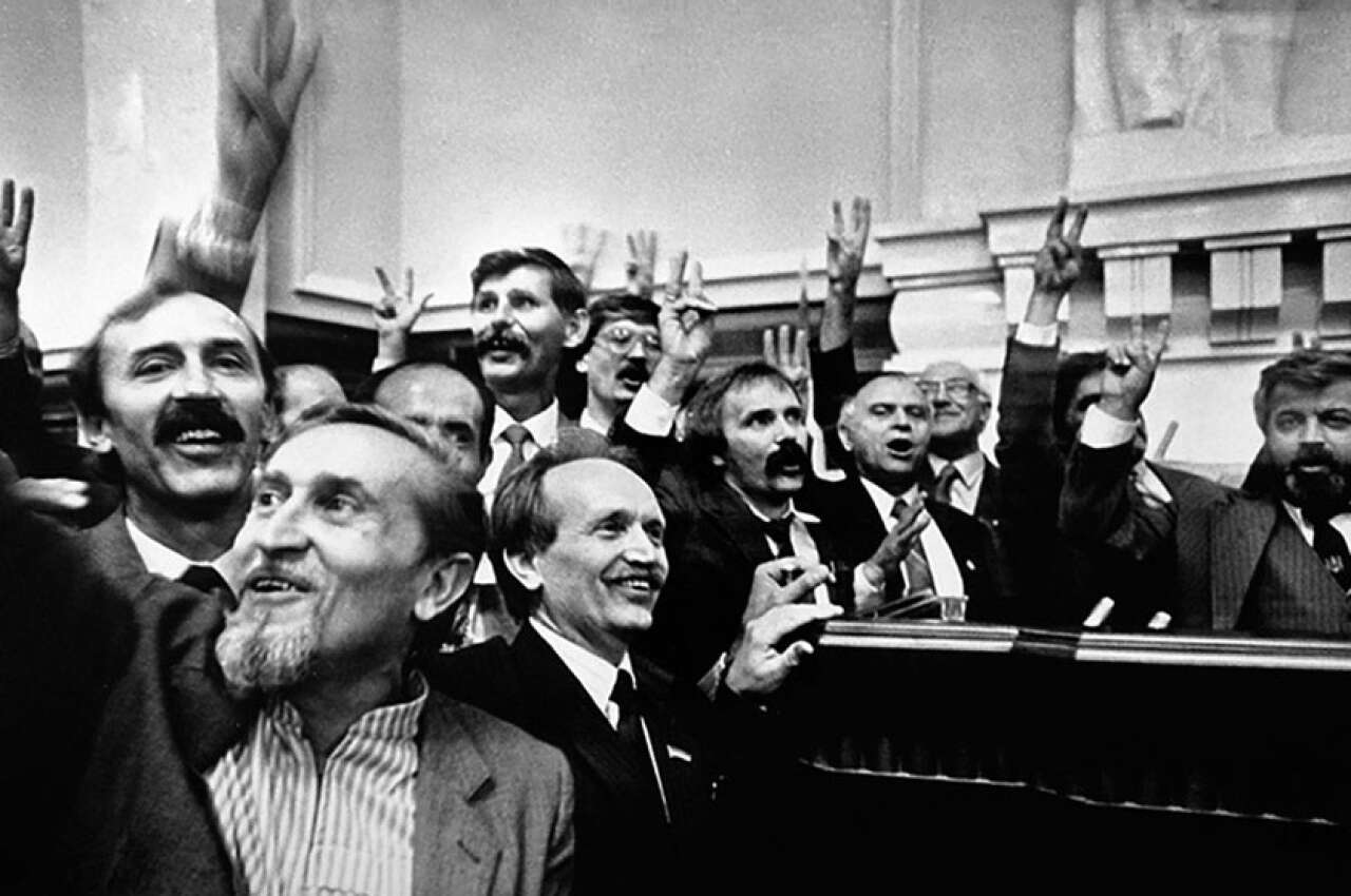 Ukrainian MPs celebrated the declaration of Ukraine's independence on August 24, 1991