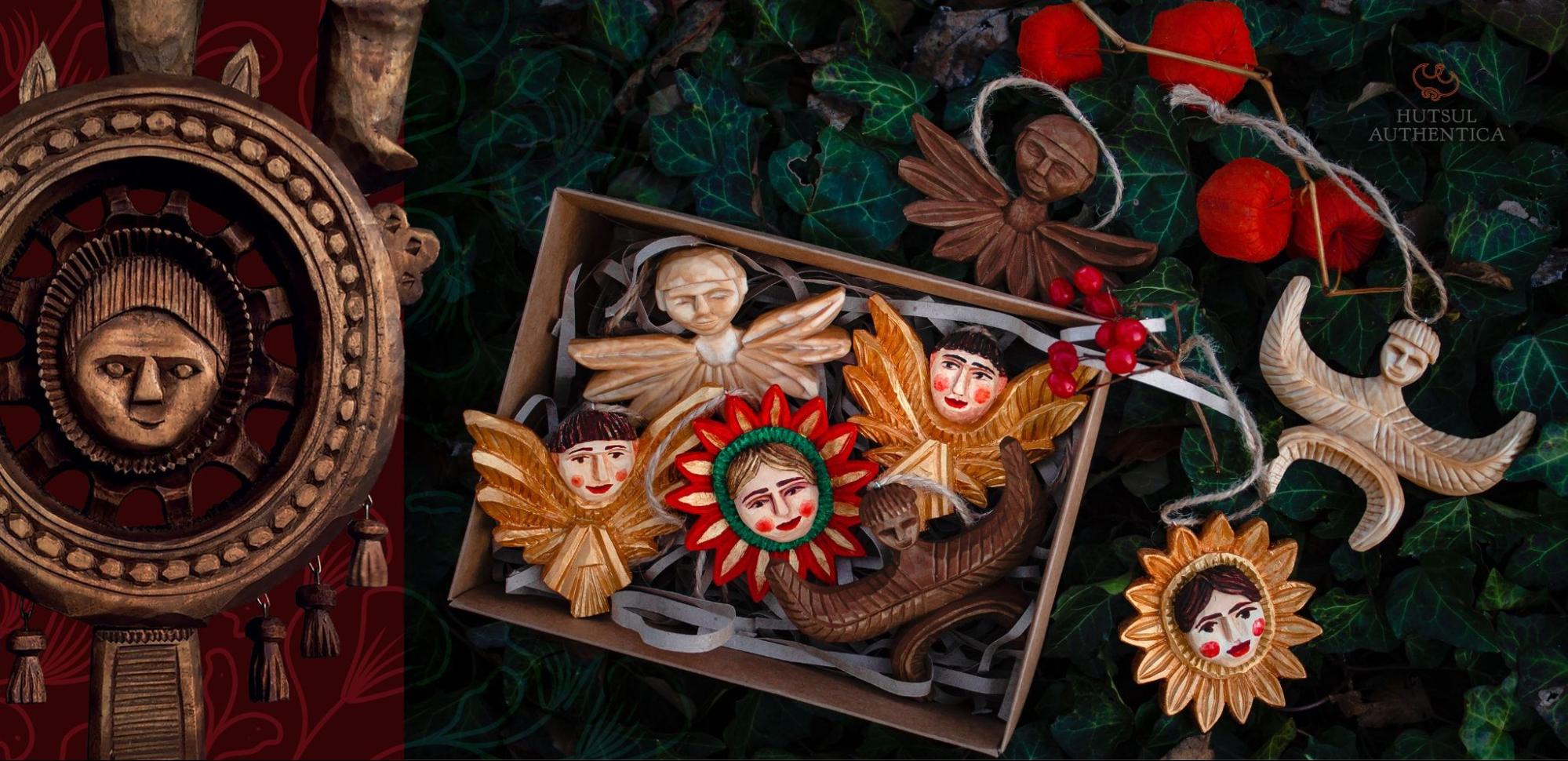 Handmade wooden Christmas decorations by Hutsul Authentica