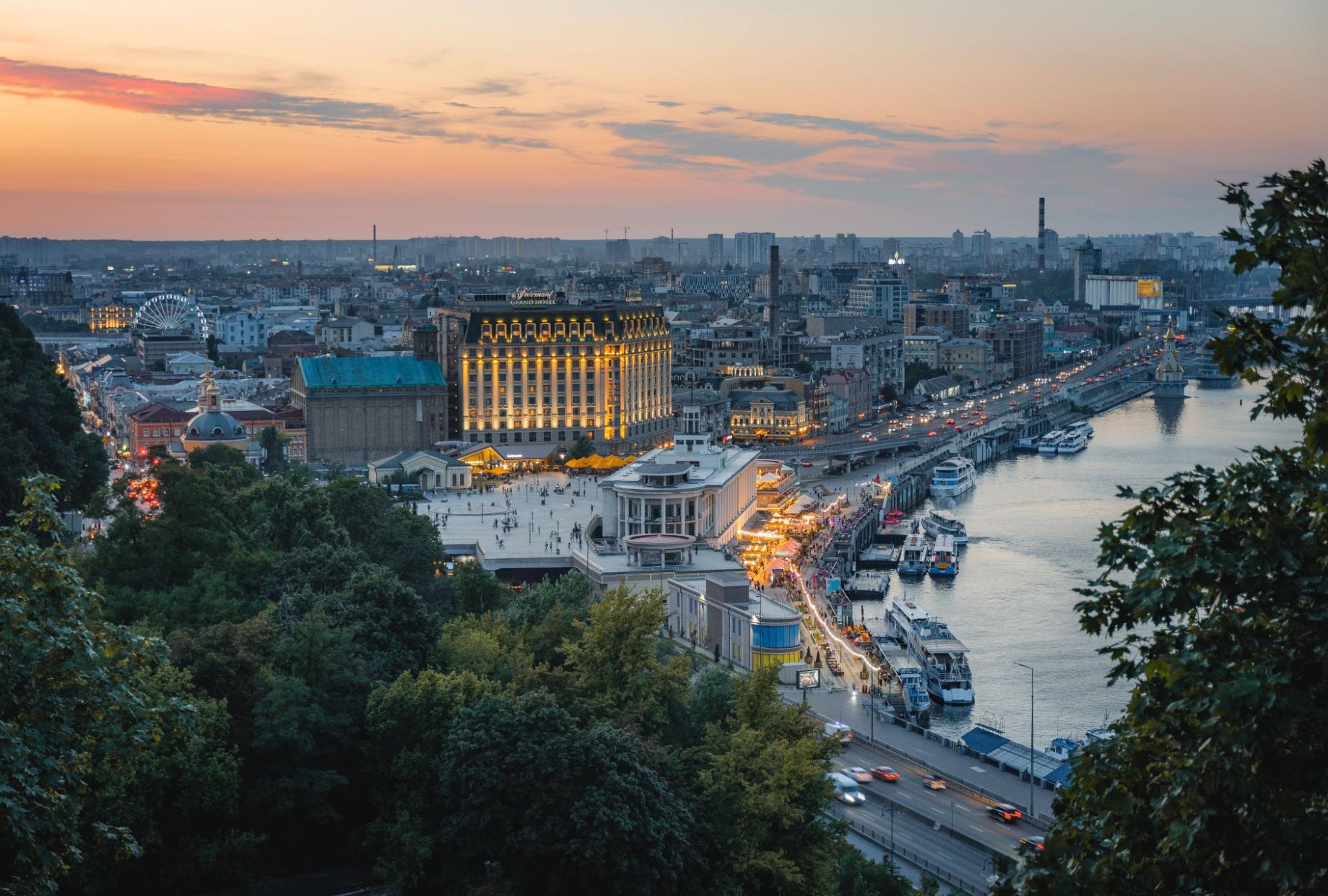 Is it safe to travel to Kyiv: Night falls on the Ukrainian capital, Kyiv.