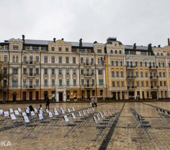 "Empty Chairs" action held in Kyiv to support missing, imprisoned, and captive journalists, writers, and cultural figures