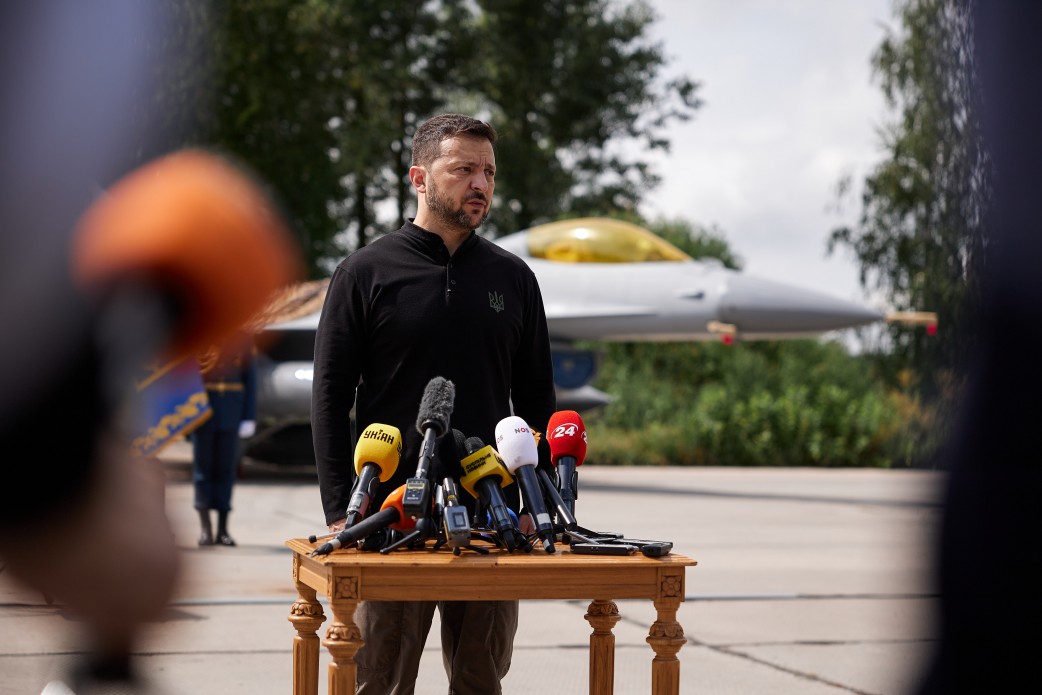 President Zelensky participated in the celebratory ceremony on the Ukrainian Air Force Day, where he confirmed the F-16 jets are in Ukraine