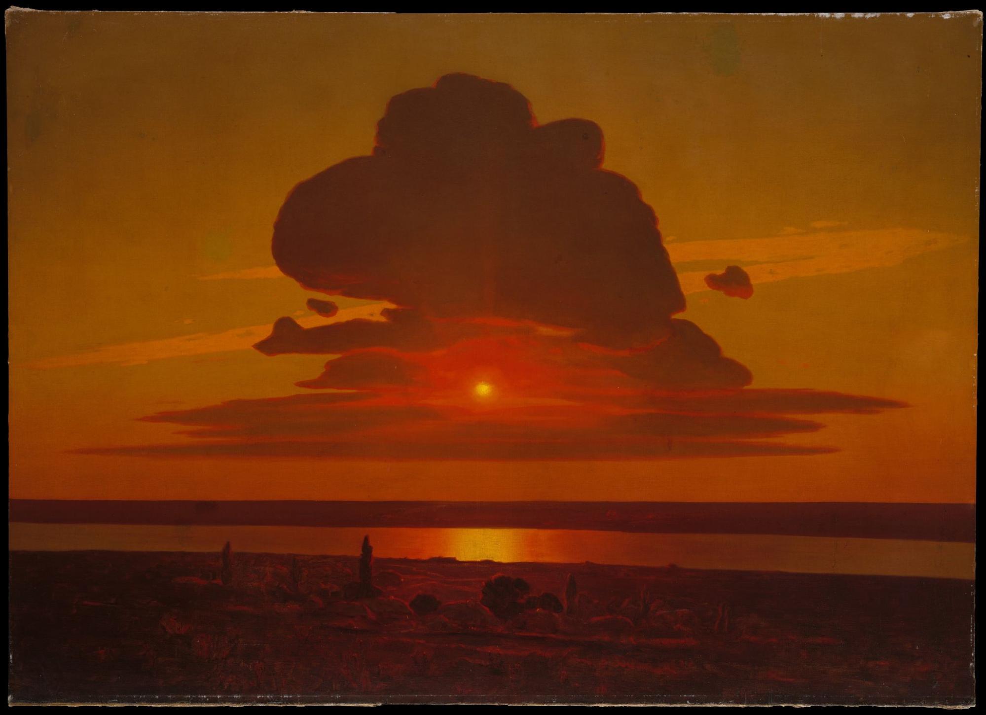 Iconic Ukrainian art: Red Sunset on the Dnipro River (1905–8) by Ukrainian artist Arkhyp Kuindzhi.