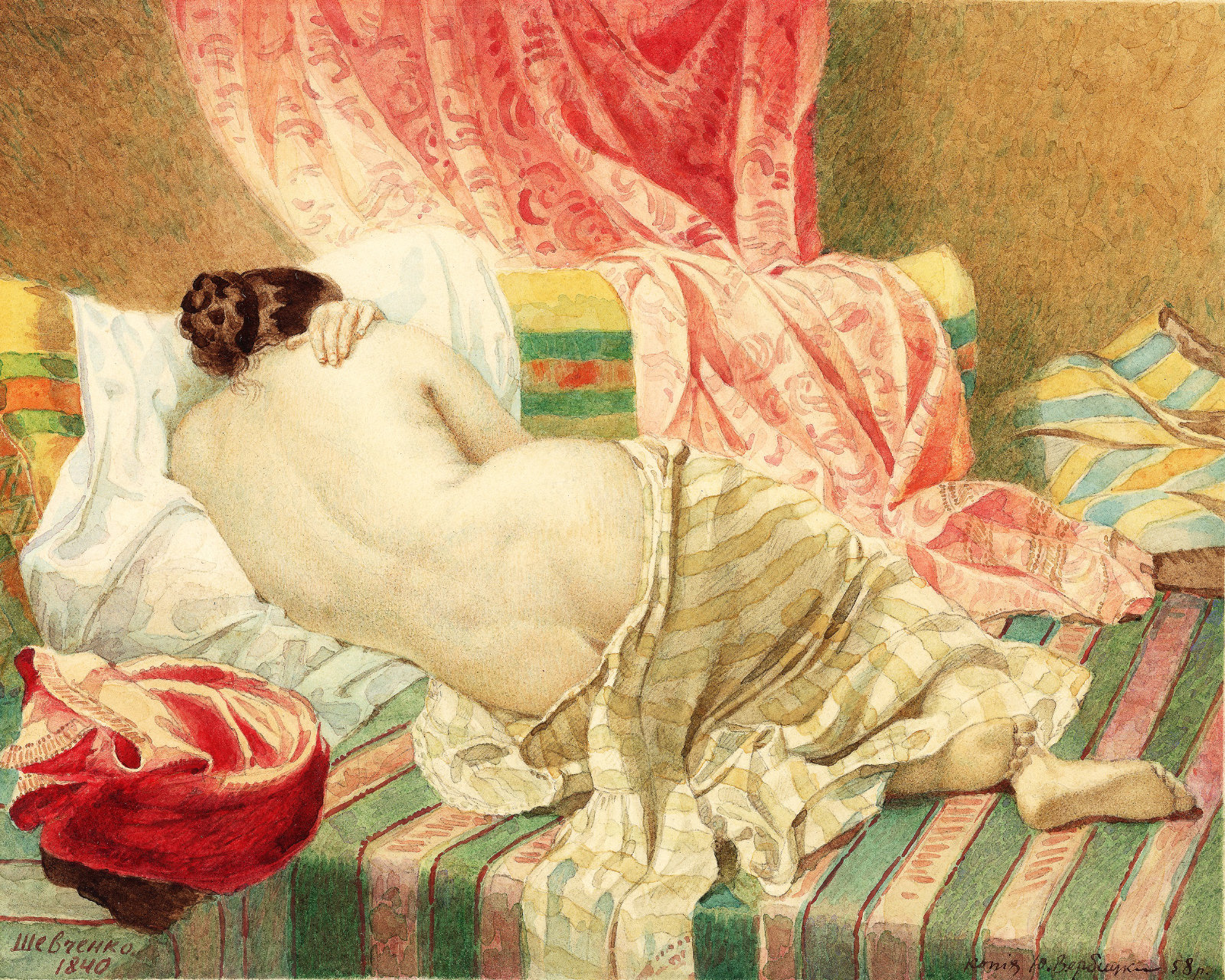 Nude (1840) is a watercolor painting by Shevchenko