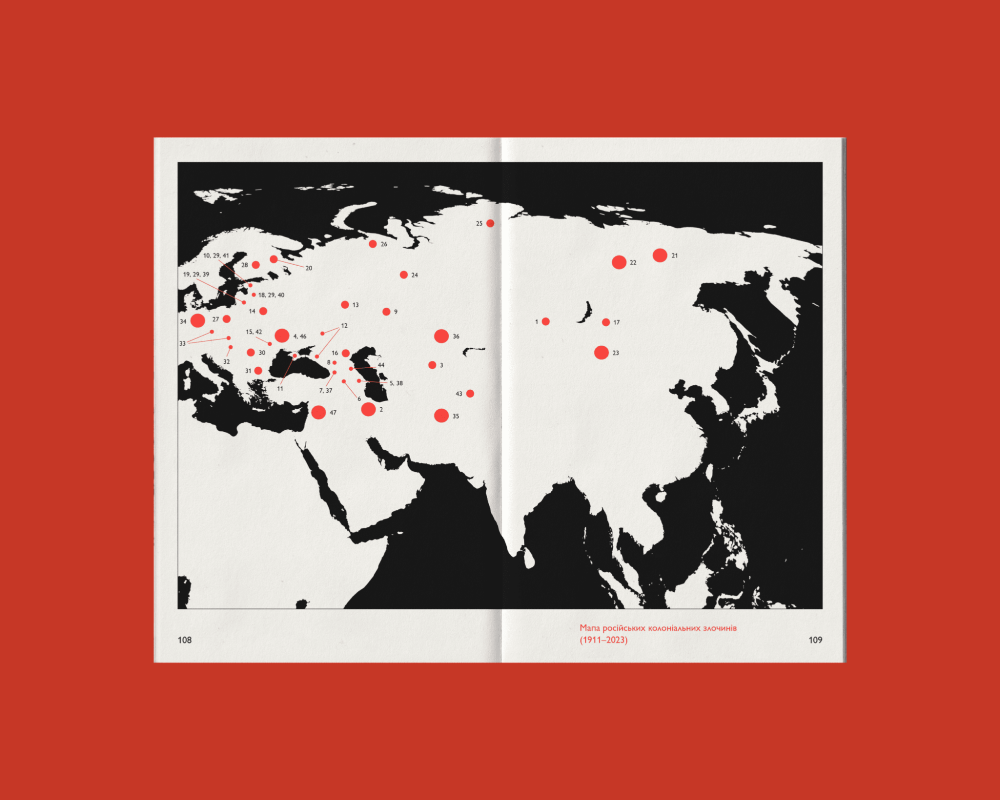 The map of Russian colonial crimes (1911–2023) from 