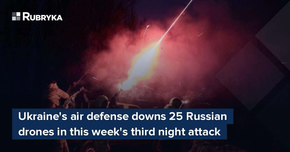 Ukraine's Air Defense Downs 25 Russian Drones In This Week's Third ...