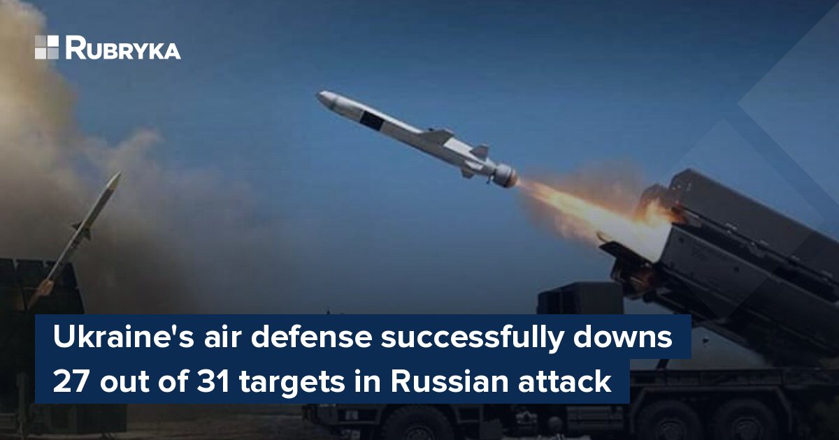 Ukraine's Air Defense Successfully Downs 27 Out Of 31 Targets In ...