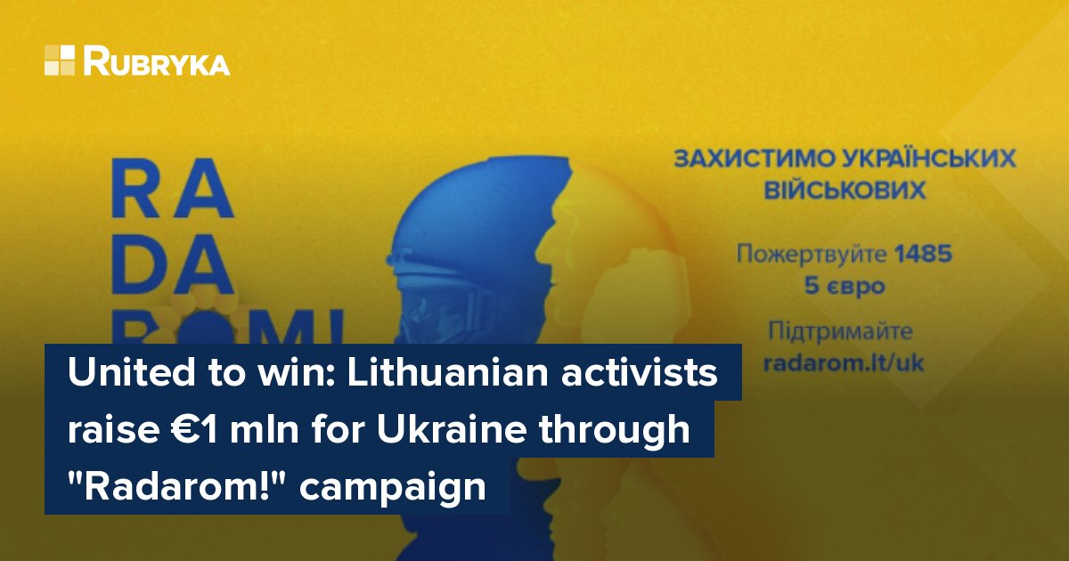Lietuvos aktyvistai per „Radarom!“ renka Ukrainai milijoną eurų.  Akcija – Robika